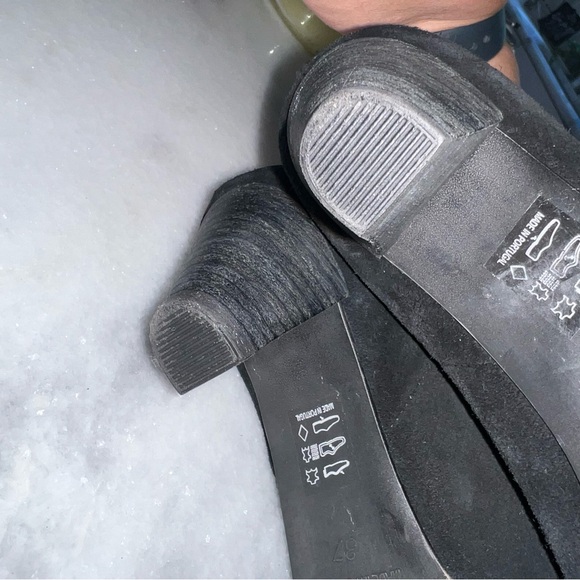 Free People Adella Low Heel Slouch Boots Booties-Black Suede-Size 37 (US 7) - Picture 8 of 10